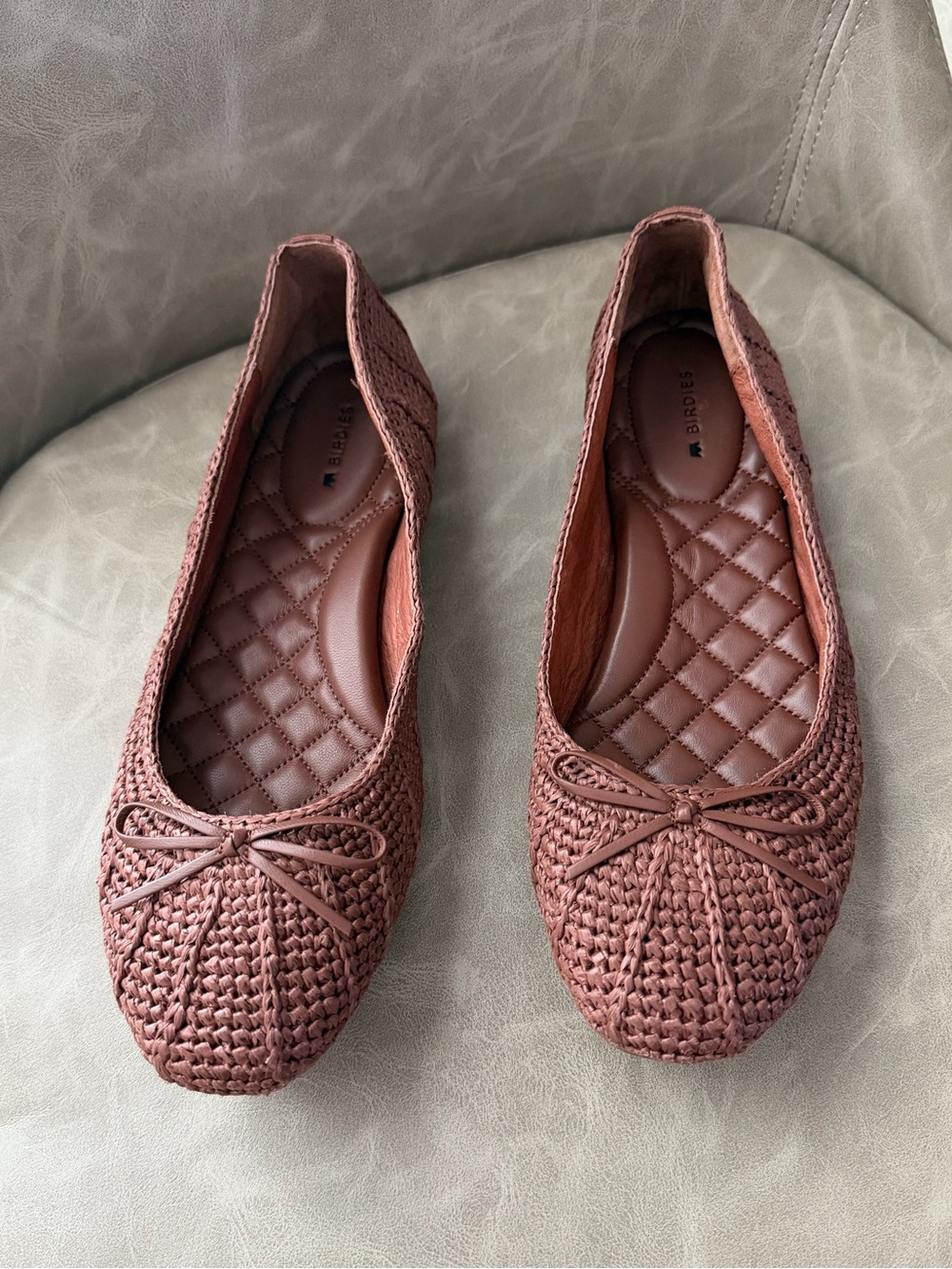 Birdies Woven Ballet Flats in Walnut Brown